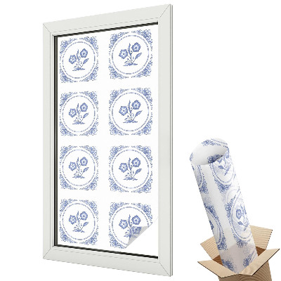 Mleczna folia na okno witraż Delikatne kwiaty