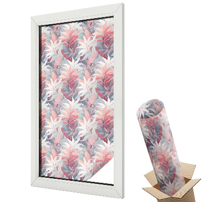 Mleczna folia na okno witraż Kwiatowe liście