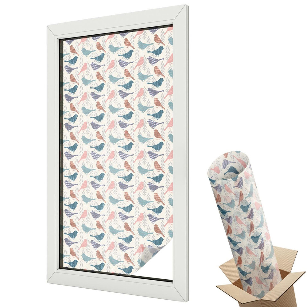 Dekoracyjna folia okienna Ptaki pastelowe