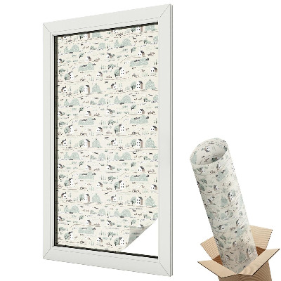 Dekoracyjna folia okienna Sielankowa wieś