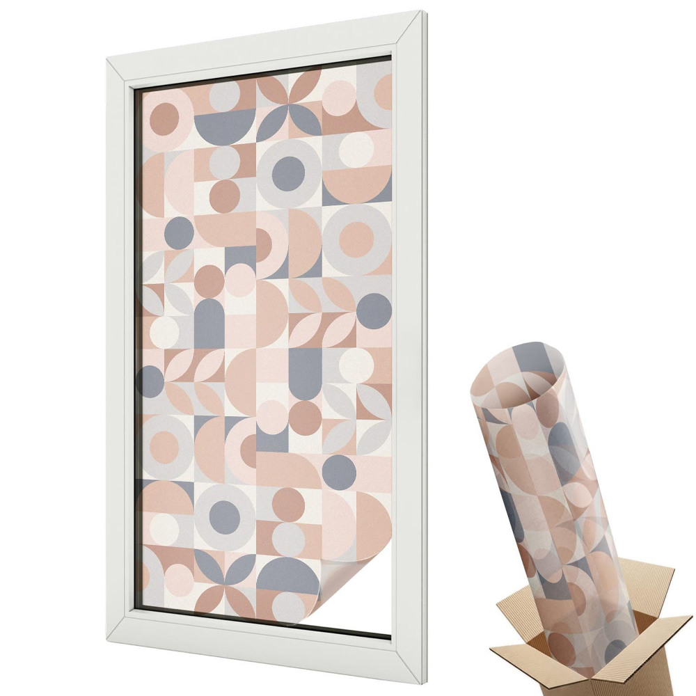 Mleczna folia na okno witraż Abstrakcyjna mozaika