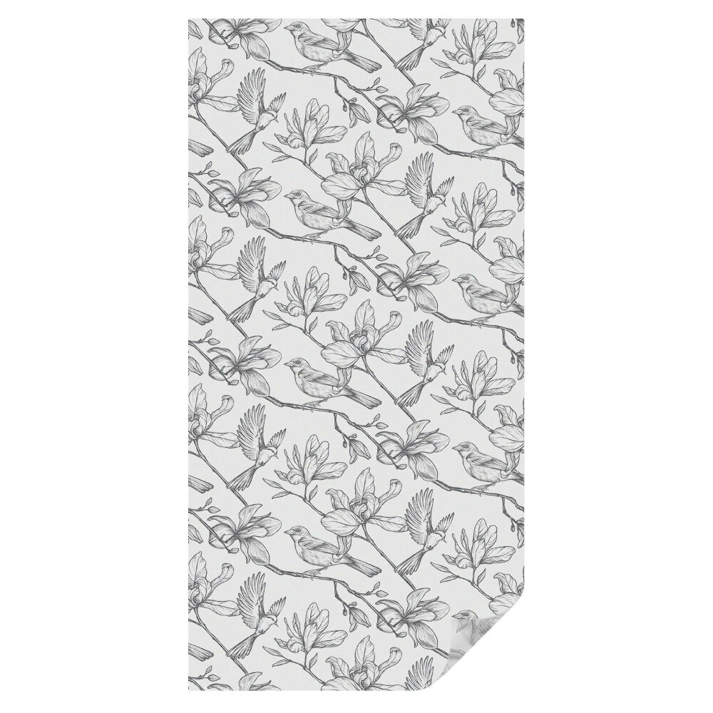 Dekoracyjna folia okienna Ptaki i kwiaty