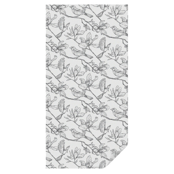 Dekoracyjna folia okienna Ptaki i kwiaty