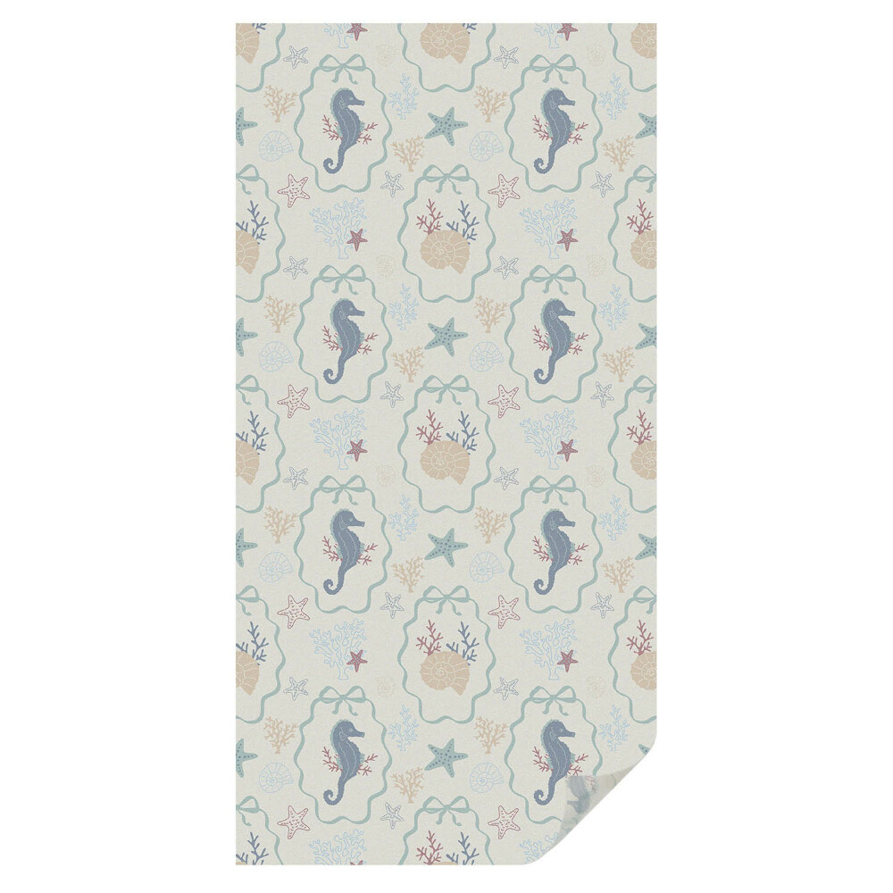 Mleczna folia na okno witraż Koniki morskie