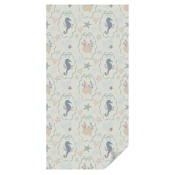 Mleczna folia na okno witraż Koniki morskie