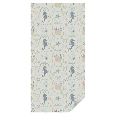 Mleczna folia na okno witraż Koniki morskie