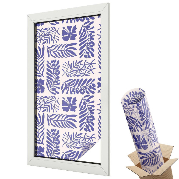 Witraż naklejka na okno Roślinne desenie