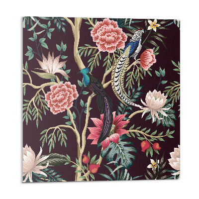 Samoprzylepne płytki Kwiatowy wzór z ptakami