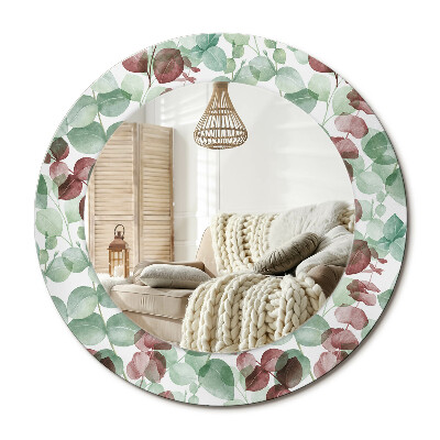 Lustro z nadrukiem okrągłe Eukaliptus