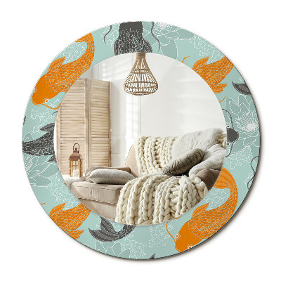 Lustro z nadrukiem okrągłe Karp koi