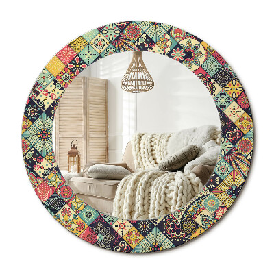 Lustro dekoracyjne okrągłe Patchwork kafelki