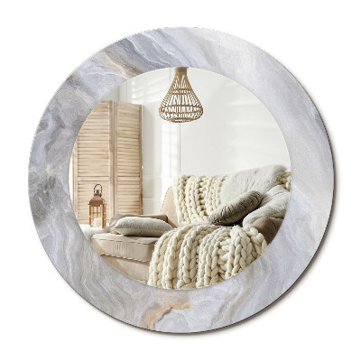 Lustro z nadrukiem okrągłe Abstrakcyjny marmur