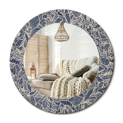 Lustro z nadrukiem okrągłe Kwiaty