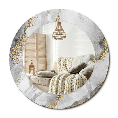 Lustro dekoracyjne okrągłe Marmurowy wzór