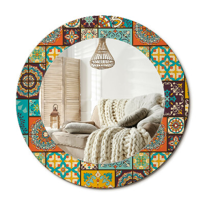 Lustro dekoracyjne okrągłe Wzór arabski