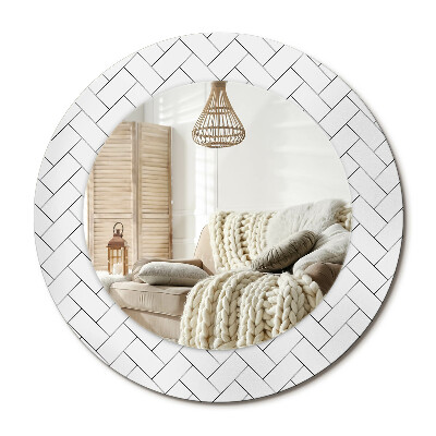 Lustro z nadrukiem okrągłe Jodełka