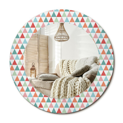 Lustro z nadrukiem okrągłe Geometryczny wzór