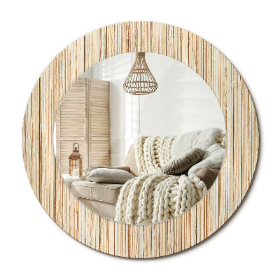 Lustro dekoracyjne okrągłe Bambus słoma