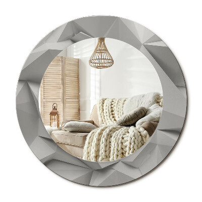 Lustro dekoracyjne okrągłe Abstrakcyjny biały kryształ