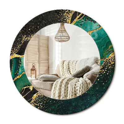 Lustro dekoracyjne okrągłe Marmurowa zieleń