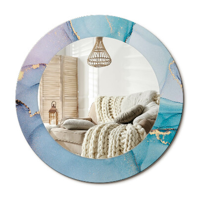 Lustro z nadrukiem okrągłe Abstrakcyjny płyn