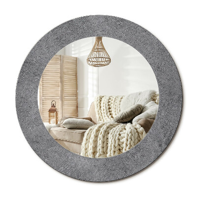 Lustro dekoracyjne okrągłe Tekstura betonowa