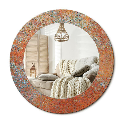 Lustro dekoracyjne okrągłe Rdzawy metal