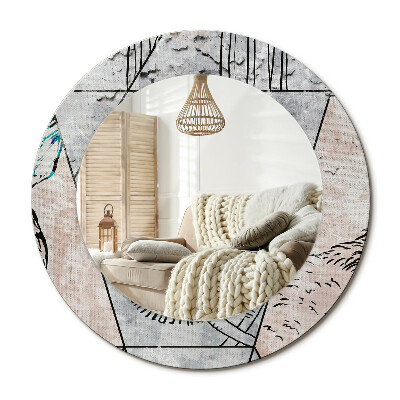 Lustro dekoracyjne okrągłe Abstrakcja zwierzęta