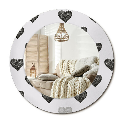 Lustro dekoracyjne okrągłe Abstrakcyjne serca