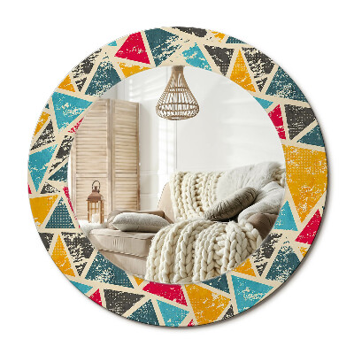 Lustro z nadrukiem okrągłe Kompozycja retro