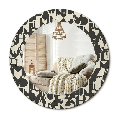 Lustro z nadrukiem okrągłe Litery