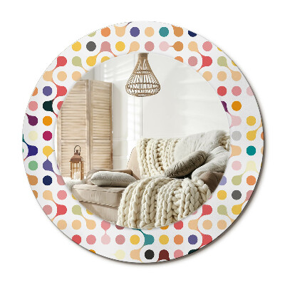 Lustro dekoracyjne okrągłe Pop art kropki