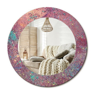 Lustro z nadrukiem okrągłe Festiwal kolorów