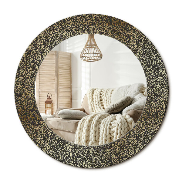 Lustro dekoracyjne okrągłe Kwiecisty ornament