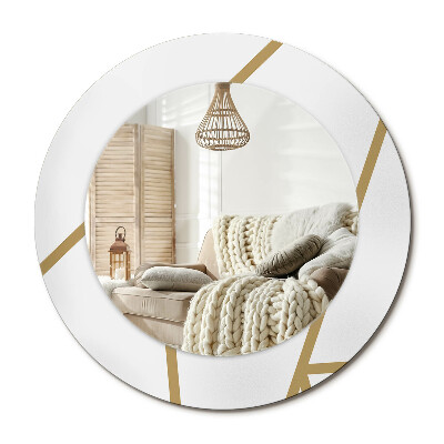 Lustro z nadrukiem okrągłe Kompozycja liniowa