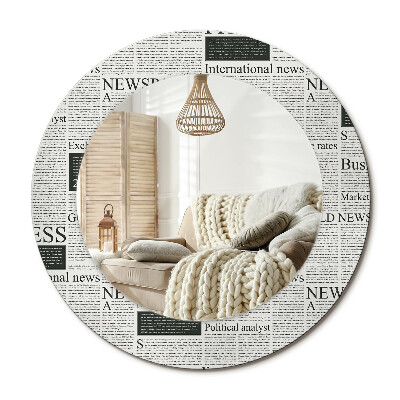 Lustro z nadrukiem okrągłe Gazety