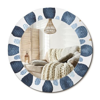 Lustro z nadrukiem okrągłe Mandala księżycowa