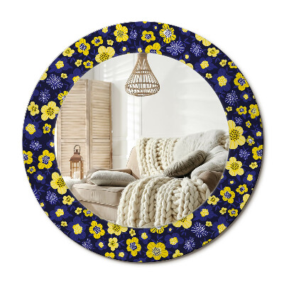 Lustro dekoracyjne okrągłe Małe kwiatki