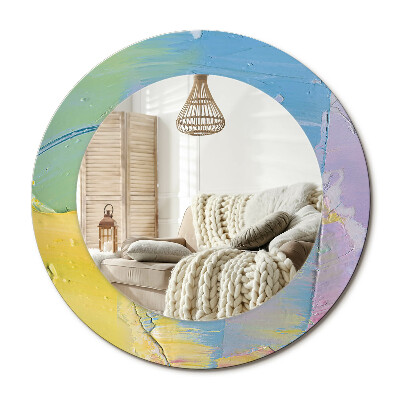 Lustro z nadrukiem okrągłe Tekstura farby olejnej