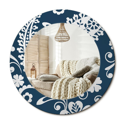 Lustro dekoracyjne okrągłe Kompozycja Paisley