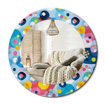 Lustro z nadrukiem okrągłe Kolorowe koła