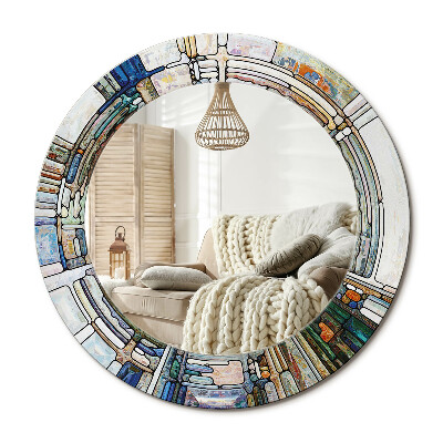 Lustro dekoracyjne okrągłe Witraż