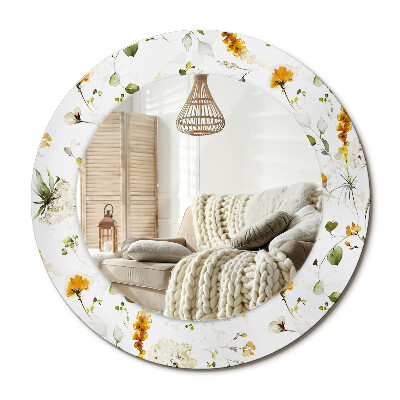 Lustro z nadrukiem okrągłe Polne kwiaty