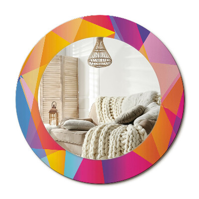 Lustro z nadrukiem okrągłe Kompozycja geometryczna