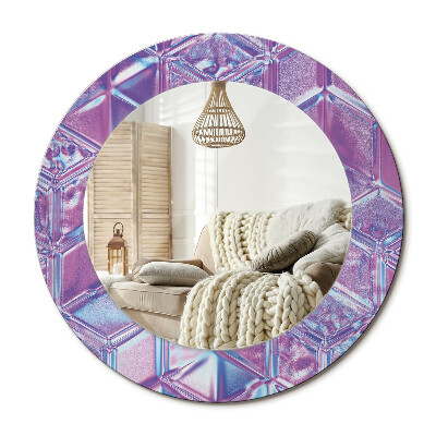 Lustro dekoracyjne okrągłe Kryształowy wzór