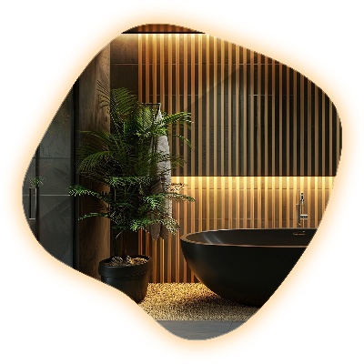 Lustro w kształcie plamy LED bez ramy