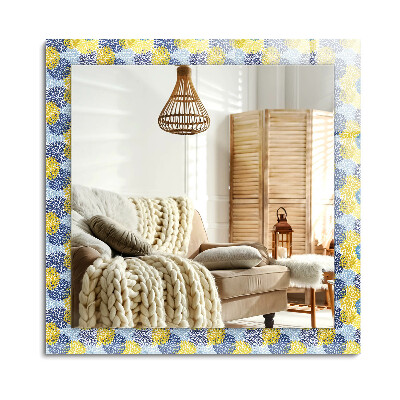 Lustro dekoracyjne prostokątne Kolorowy wzór kwiatowy