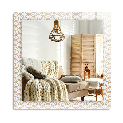 Lustro dekoracyjne prostokątne Kwiat wzór geometryczny