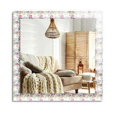 Lustro dekoracyjne prostokątne Kwiatowy wzór