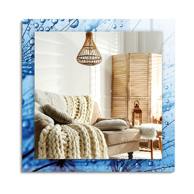 Lustro z nadrukiem dekoracyjne prostokątne Krople na dmuchawcach